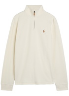 Polo Ralph Lauren Logo-embroidered Half-zip Cotton Jumper Cream