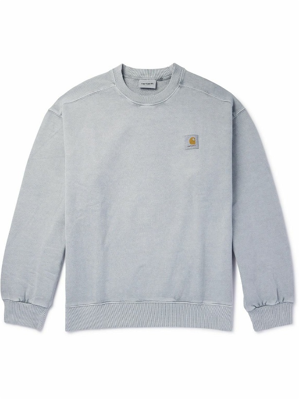 Photo: Carhartt WIP - Vista Logo-Appliquéd Cotton-Jersey Sweatshirt - Gray