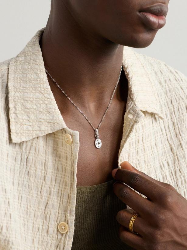 Photo: Foundrae - Internal Compass White Gold Diamond Pendant Necklace