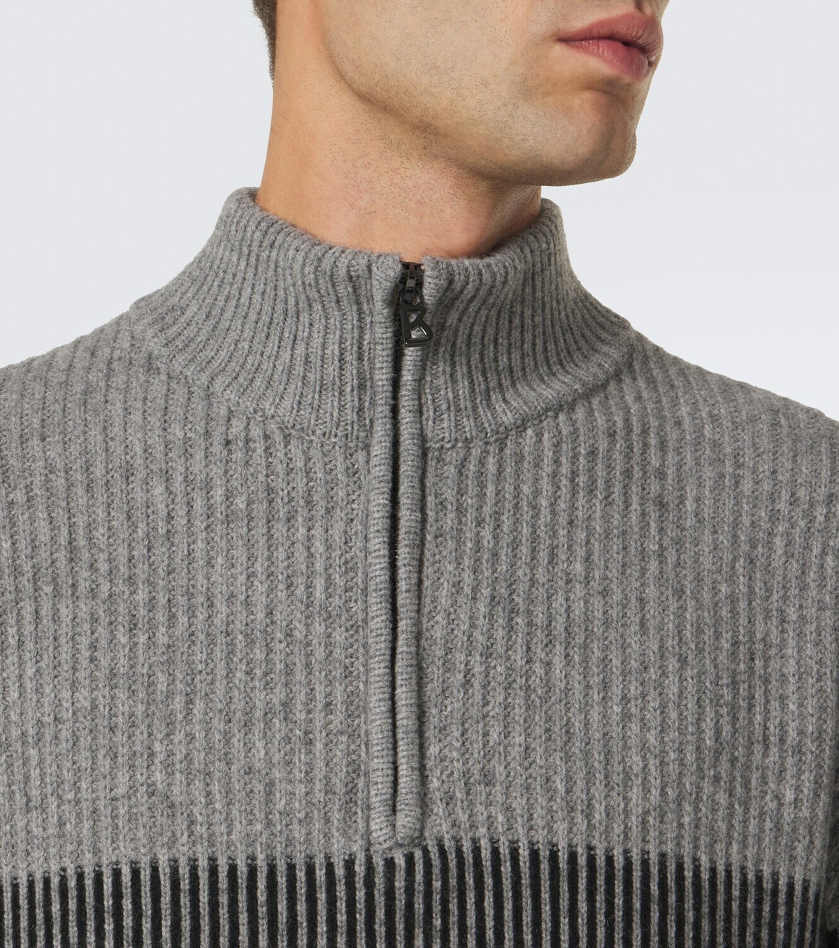 Bogner Loris logo yak half-zip sweater