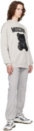 Moschino Gray Teddy Bear Sweatshirt