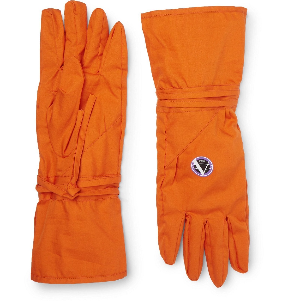 Photo: Raf Simons - Printed Cotton Gloves - Orange
