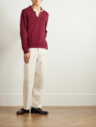 Mr P. - Colour-Block Cotton Polo Shirt - Burgundy