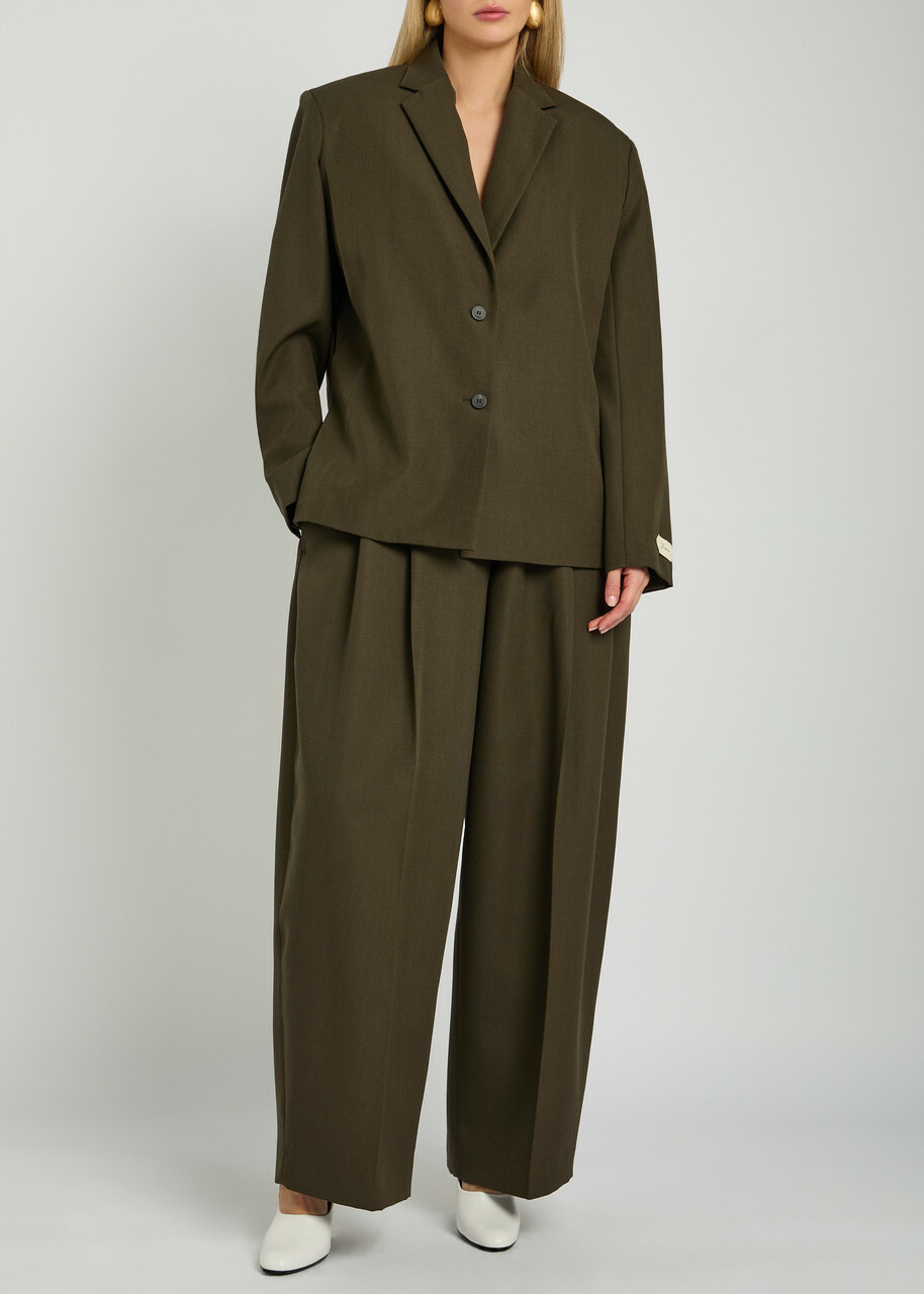 Jacquemus La Veste Carree Wool Blazer Khaki