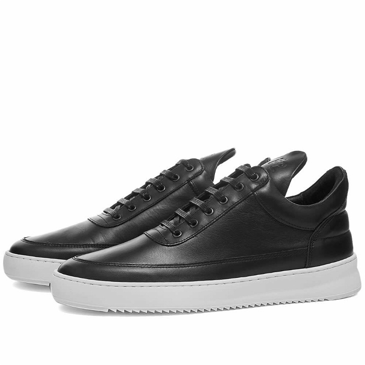 Photo: Filling Pieces Men's Low Top Ripple Nappa Sneakers in Black/White