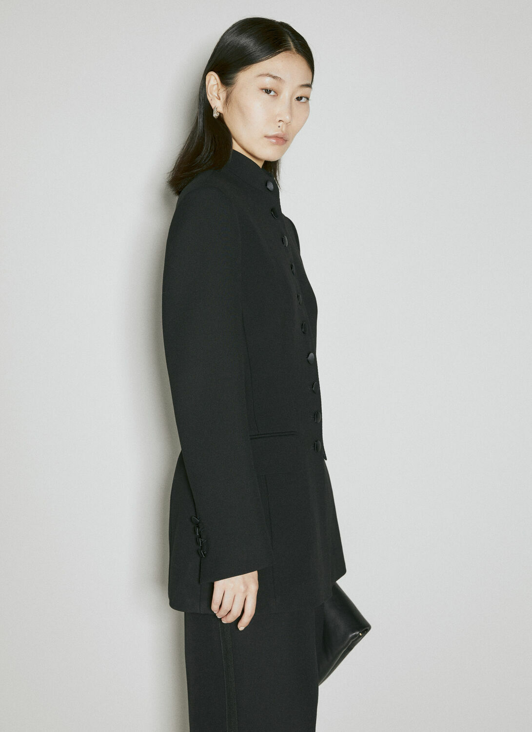 Dolce & Gabbana Long Single-Breasted Wool Cady Jacket