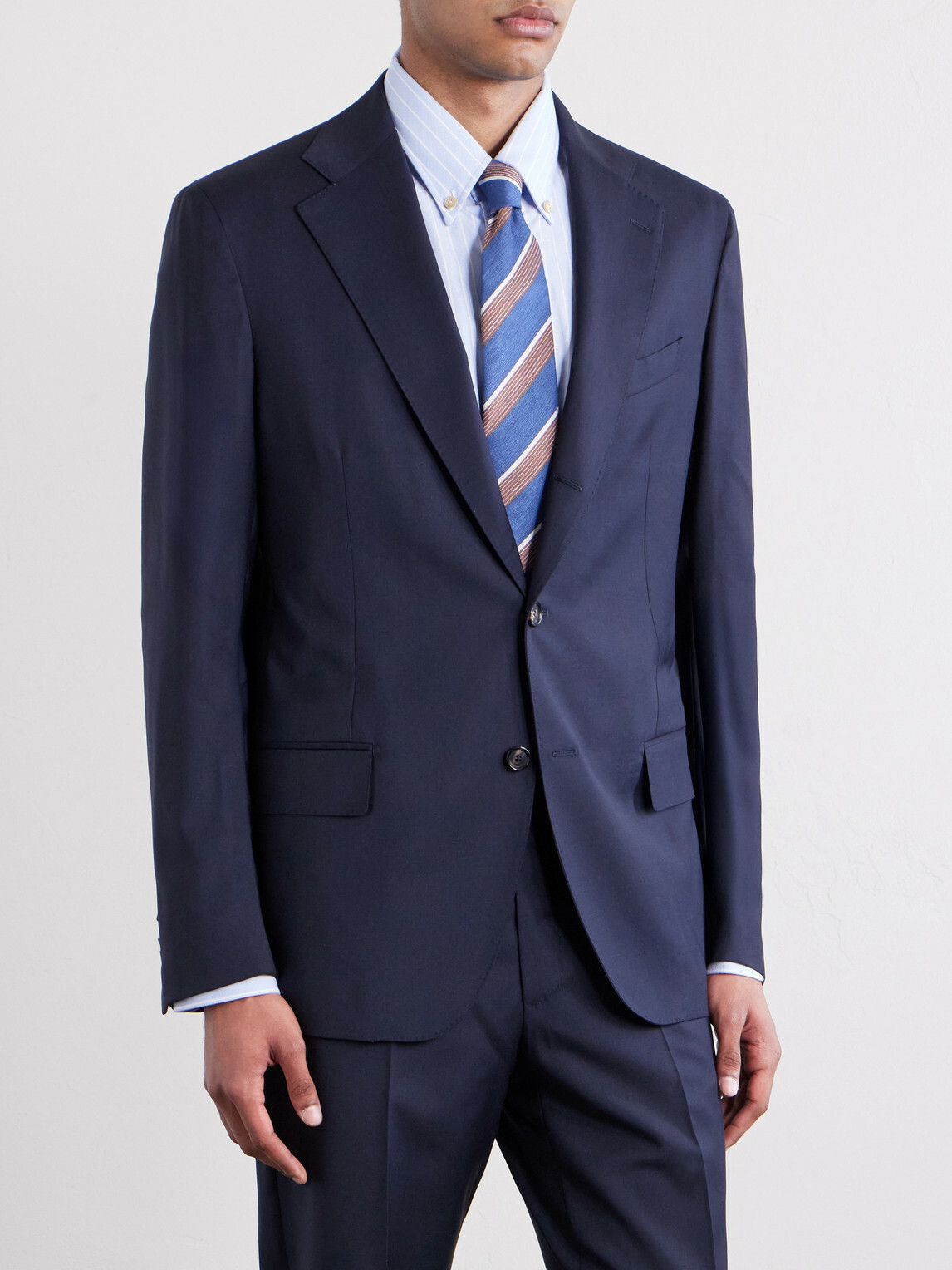 De Petrillo - Virgin-Wool Blend Suit Jacket - Blue