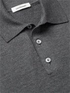 Saman Amel - Knitted Merino Wool Polo Shirt - Gray - 46