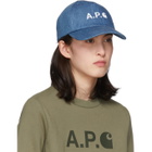 A.P.C. Indigo Denim Carhartt WIP Edition Logo Cap