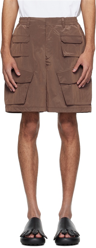 Photo: Solid Homme Brown Flap Pocket Shorts