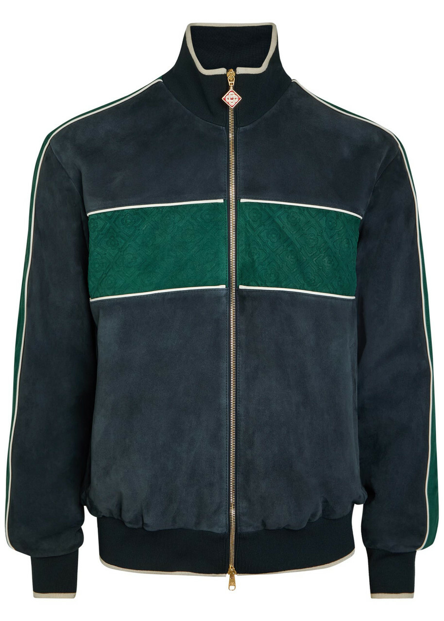 Casablanca Panelled Suede Track Jacket Navy