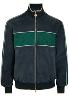 Casablanca Panelled Suede Track Jacket Navy