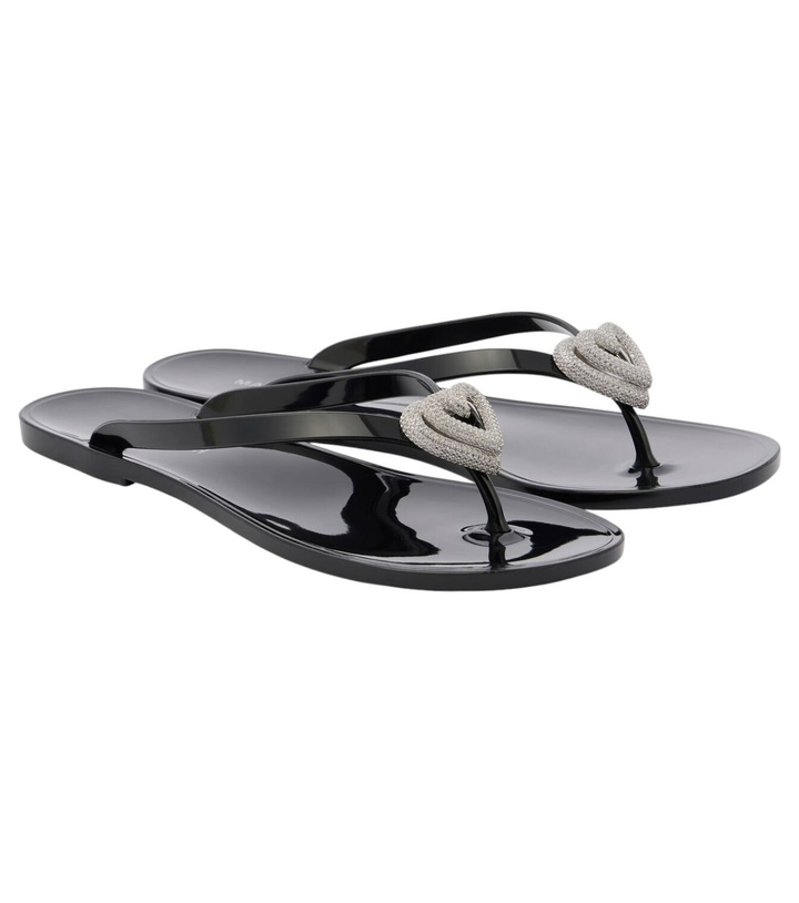 Photo: Mach & Mach Double Heart embellished thong sandals