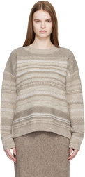 Lauren Manoogian SSENSE Exclusive Gray Jacquard Crewneck Sweater