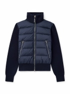 TOM FORD - Leather-Trimmed Quilted Shell and Wool Down Jacket - Blue