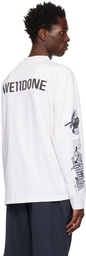 We11done White Mixed Horror Long Sleeve T-Shirt