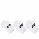Nike Men's Cotton Cushion Low Cut Sock - 3 Pack in White/Black