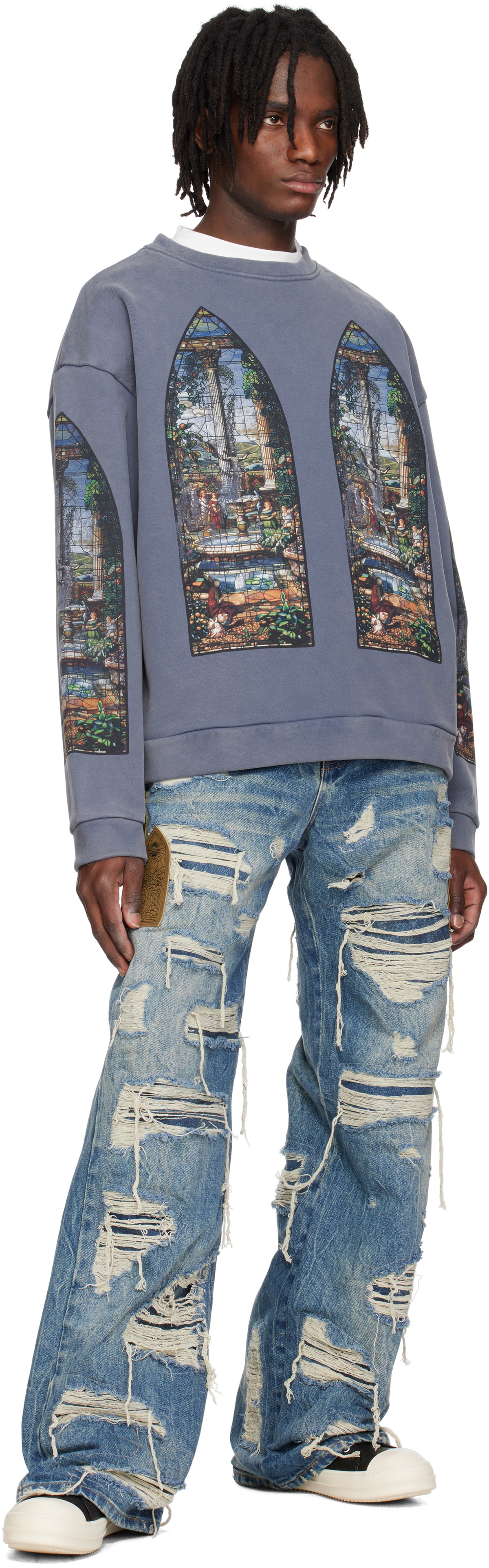 Who Decides War Indigo Apparent Crewneck Sweatshirt