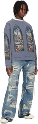 Who Decides War Indigo Apparent Crewneck Sweatshirt