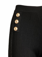 BALMAIN - Knit High Waist Button Leggings