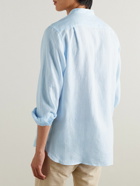 Loro Piana - Arizona Grandad-Collar Linen Shirt - Blue