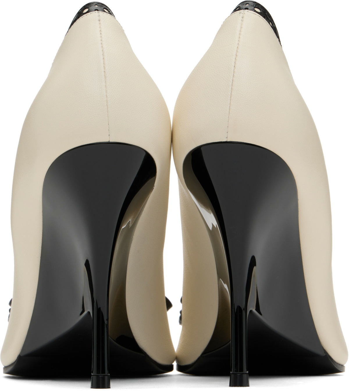 McQueen Off-White & Black Koko Wedge Heels