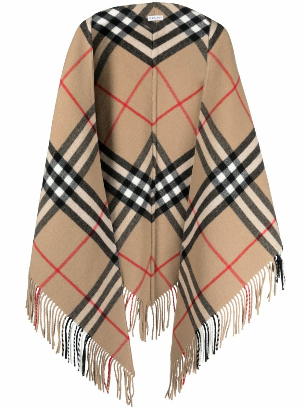 BURBERRY - Giant Check Wool Cape Burberry
