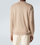 Giorgio Armani Embroidered linen-blend polo sweater