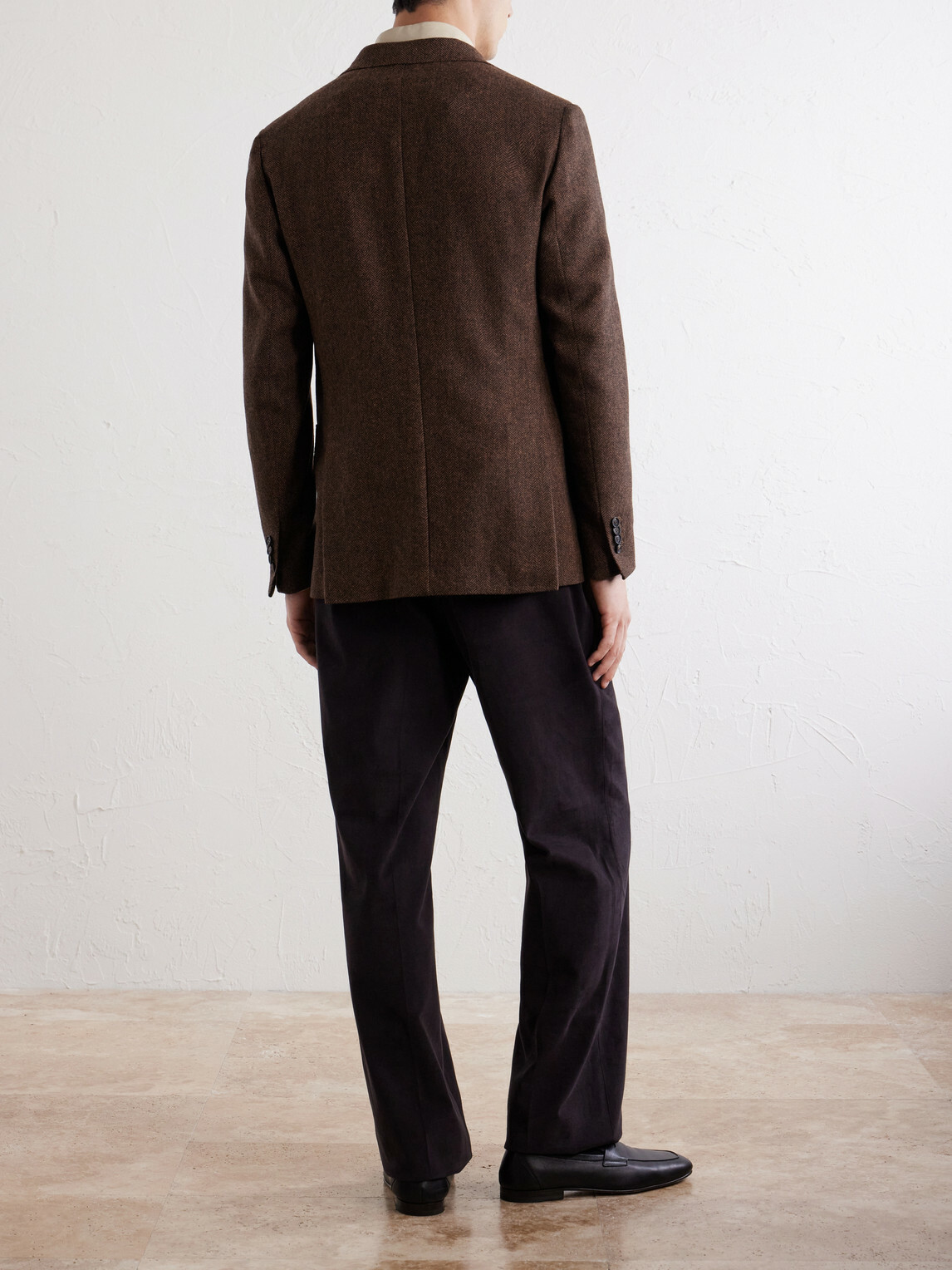 De Petrillo - Posillipo Wool and Cashmere-Blend Herringbone Blazer - Brown