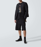 Junya Watanabe AC/DC printed caped cotton jersey T-shirt