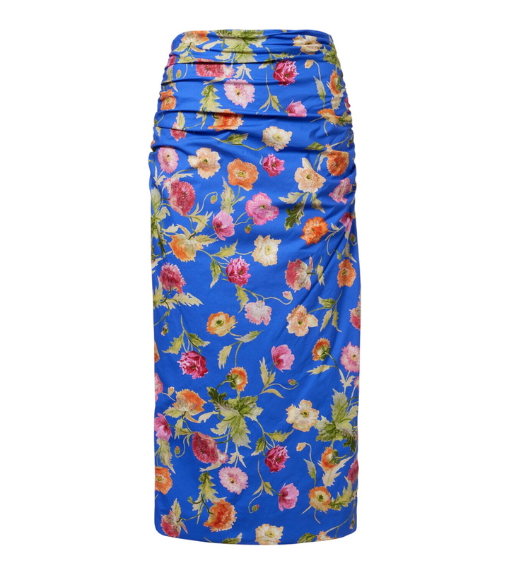 Photo: Carolina Herrera Floral ruched cotton-blend midi skirt