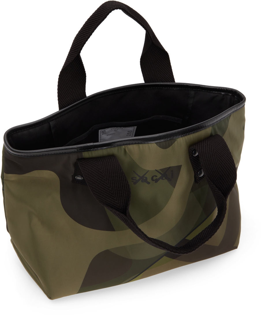 Sacai Green KAWS Edition Medium Camo Tote Sacai