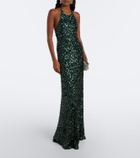 Christopher Esber Open-back sequined halterneck gown