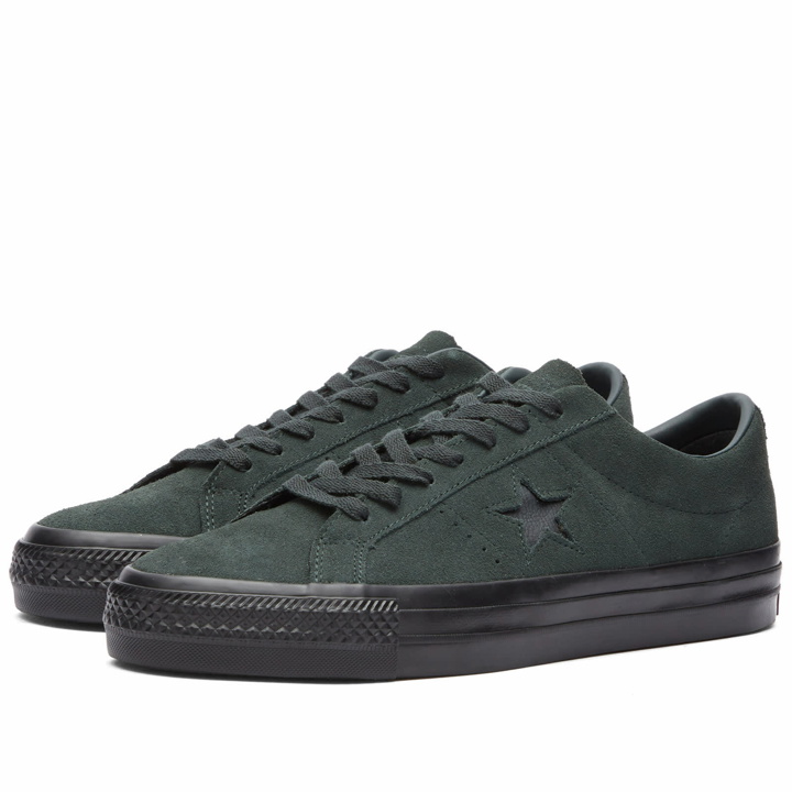 Photo: Converse Men's One Star Pro Classic Suede Sneakers in Secret Pines/Black