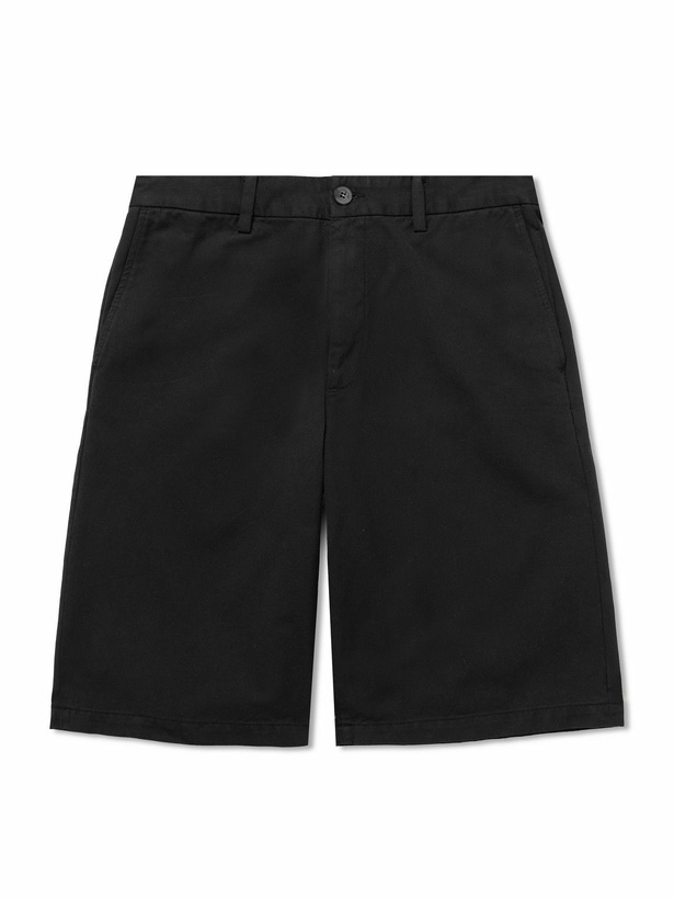 Photo: AGOLDE - Cosmo Straight-Leg Garment-Dyed Cotton-Twill Shorts - Black