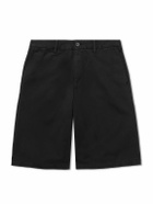 AGOLDE - Cosmo Straight-Leg Garment-Dyed Cotton-Twill Shorts - Black