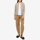 Maison Kitsuné Women's Double Fox Head Patch R-Neck Cardigan in Beige Melange