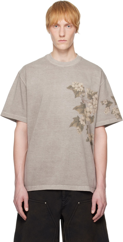 Photo: WOOYOUNGMI Gray Faded Flower T-shirt