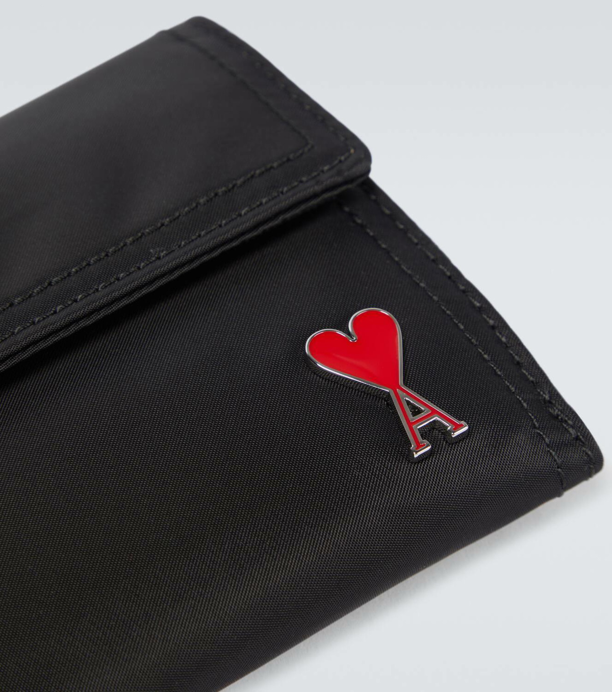 ☆関税込☆アミ★AMI★de Coeur Velcro Wallet in Nylon Black★ Ami Paris Ami de Cœur wallet AMI