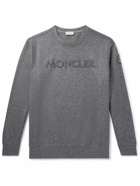 Moncler - Logo-Embroidered Wool-Blend Felt Sweatshirt - Gray