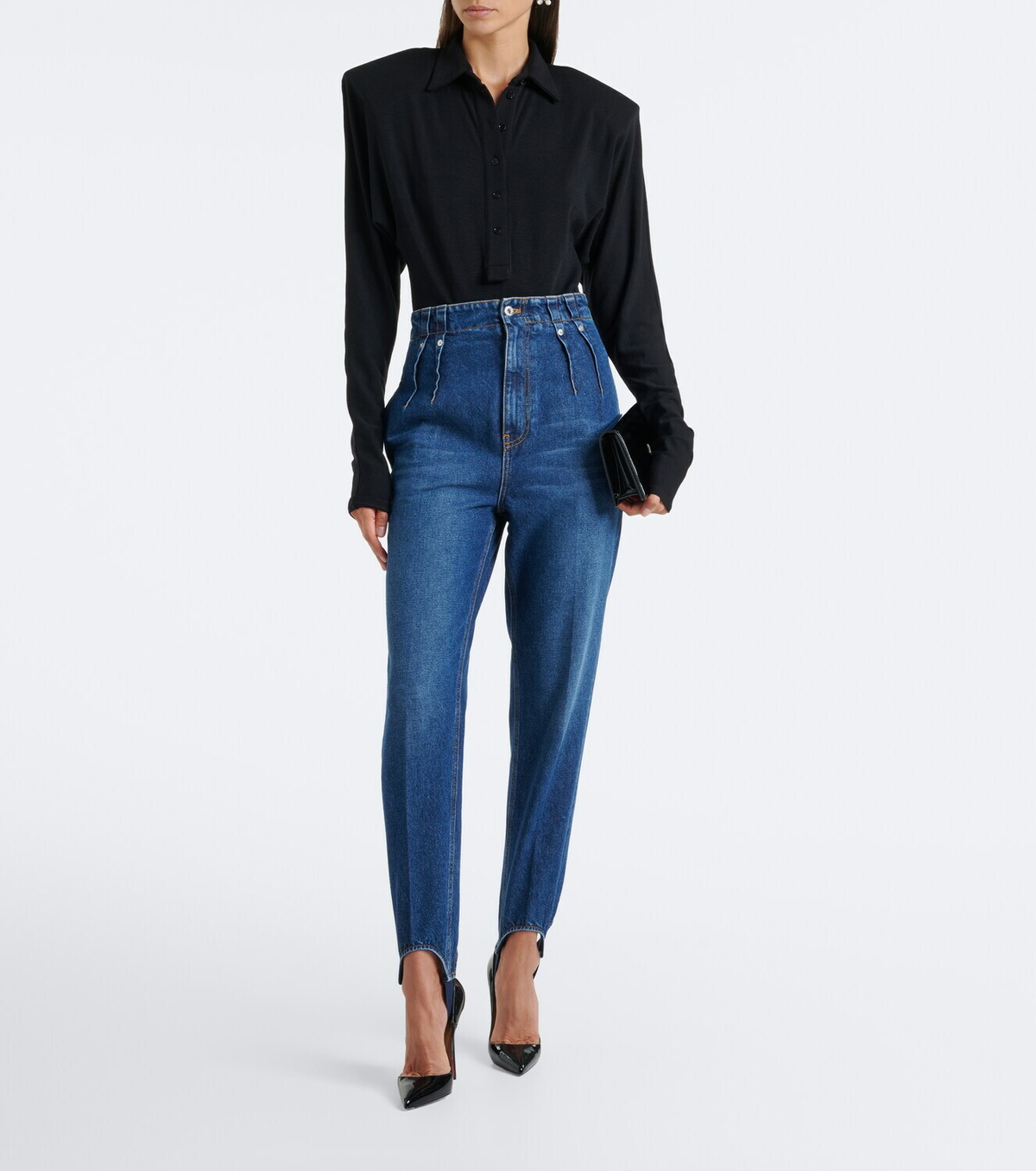 Mugler Wool-blend polo sweater