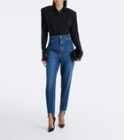 Mugler Wool-blend polo sweater