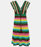 Anna Kosturova Striped crochet cotton minidress