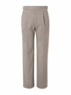 Stòffa - Wide-Leg Pleated Wool Suit Trousers - Brown