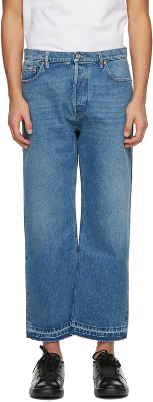 Photo: Valentino Blue & Navy Denim Paneled Jeans
