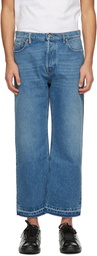 Valentino Blue & Navy Denim Paneled Jeans