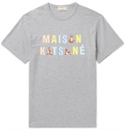 Maison Kitsuné - Logo-Print Mélange Cotton-Jersey T-Shirt - Gray