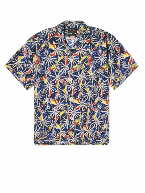 Photo: Beams Plus - Camp-Collar Printed Cotton-Voile Shirt - Blue