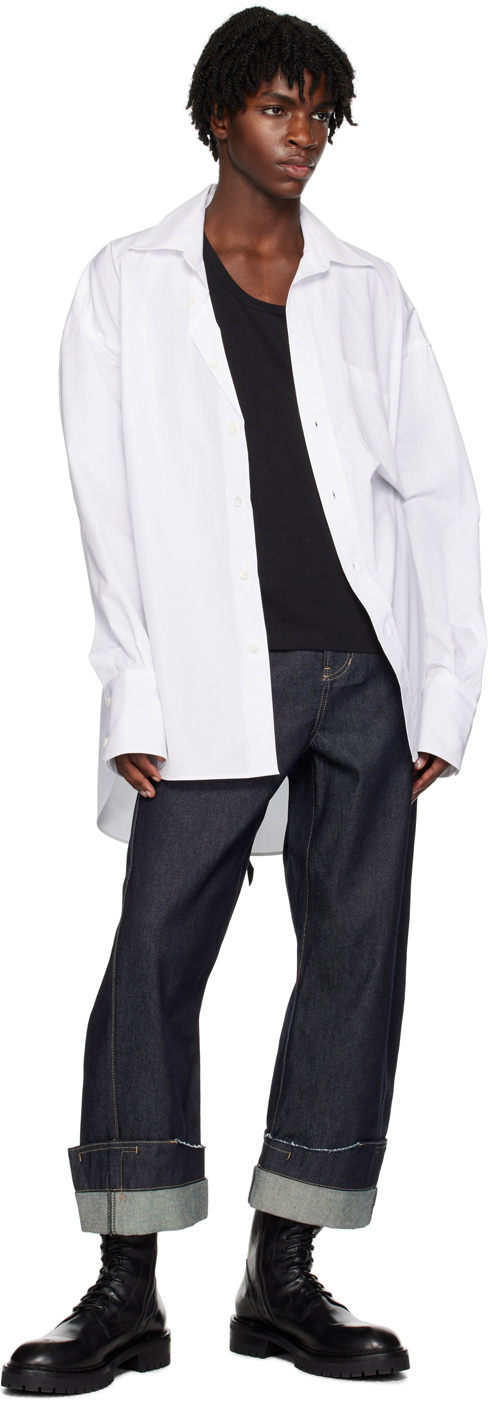 Marina Yee White Maxi Fold Shirt
