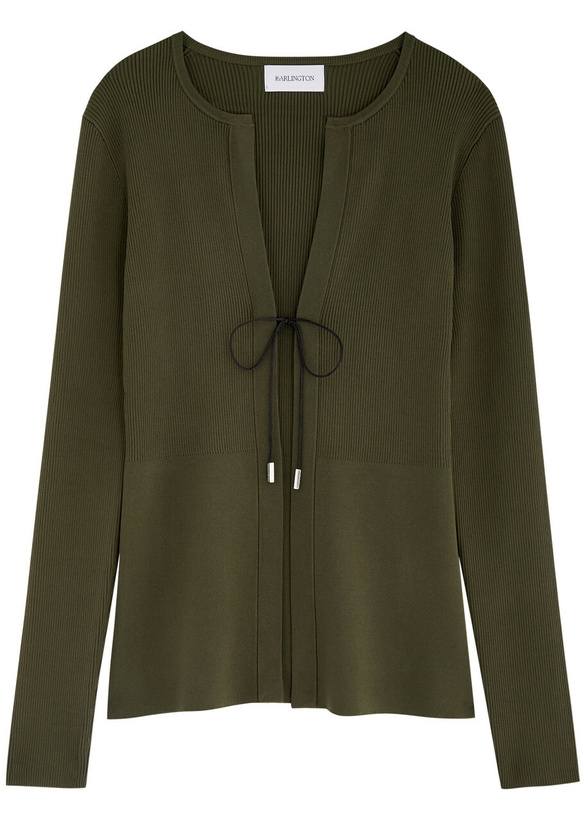 Photo: 16 Arlington Teria Ribbed-knit Cardigan Khaki
